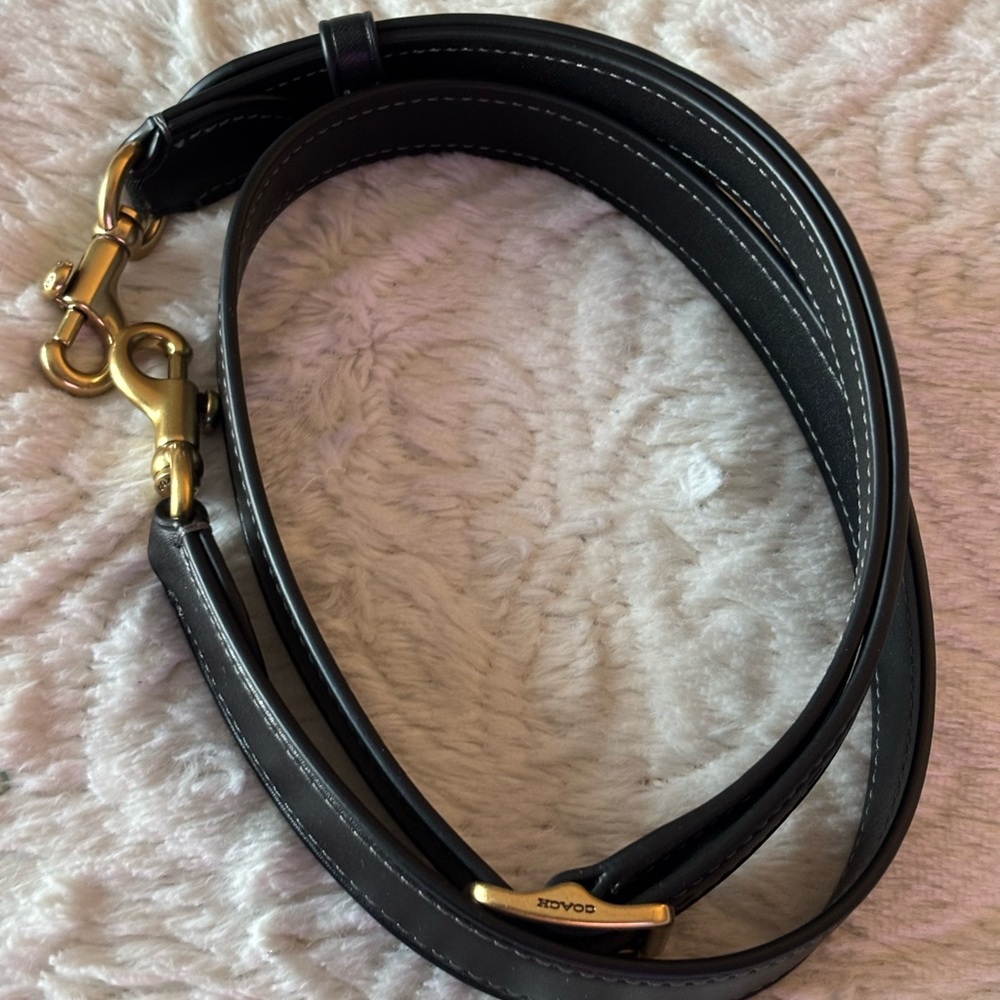 Coach Soft Rogue 34 in Black Leather with Gold Accents - Picture 9 of 12